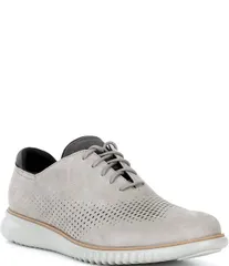 コールハーン メンズ シューズ オックスフォード ウィングチップ Cole Haan Mens 2ZEROGRAND Perforated Nubuck Laser Wingtip Oxfords IronstoneNaturalPaloma