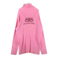 BALENCIAGA (バレンシアガ) フロントロゴ オーバーサイズ ハイネック長袖セーター ピンク 583089のサムネイル