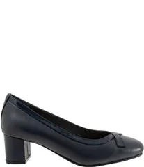 トロッターズ レディース シューズ パンプス レザー ヒール Trotters Devin Leather Block Heel Pumps Navy ネイビー