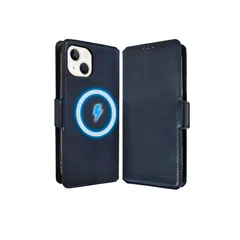 【新品】 シズカウィルRe iPhone 13 ケース MagSafe対応 手帳型 カバー 本革調 スマホケース レザーケース 1個入り ネイビー 0