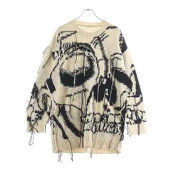 Alexander McQueen (アレキサンダーマックイーン) Exploded Skull Wool Blend Sweater エクスプローディッドスカル ウールセーター クルーネックニット ホワイト/ブラック 632852 Q1RSSのサムネイル