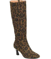 ソフト レディース シューズ ブーツ・レインブーツ スエード ヒール Sofft Sonya Leopard Suede Waterproof Kitten Heel Boots Leopard アニマル