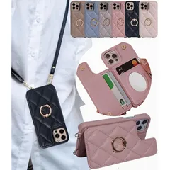 【新品】 Liisea for iphone 13との互換性あり ケース ショルダー キルティング スマホケース 13 背面 カード 収納 手帳型 いphone13対応 耐衝撃 リング 付き いphone13ケースとの互換性あり ストラップ付き おしゃれ  0