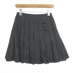 アンタイトル UNTITLED プリーツ スカート 膝丈 ストレッチ 毛 1 チャコール kz14991