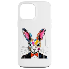 【新品】 iPhone 13 Pro Max 蝶ネクタイとカラフルなウサギ スマホケース 1