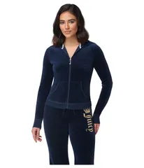 ジューシークチュール レディース アウター パーカー・スウェット Juicy Couture Heritage Rib Trim Kangaroo Pocketrack With Back Blueのサムネイル