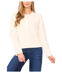 セセ レディース アウター ニット・セーター フラワー柄 カーディガン フラワー CeCe Floral Embrodiery Cardigan Buttercream