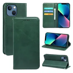 【新品】 に適用するiPhone 13 mini ケース 手帳型 じゅんしょく 高級PU肌感レザー TPUインナーシェル カード収納 人気 ストラップホール付き スタンド機能 マグネット式 手触りが良い 耐衝撃 耐摩擦 全面保護 (グリーン) 0