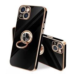 【新品】 danliangqifei iPhone 13 用の ケース リング 耐衝撃 360°回転 スタンド機能 車載ホルダー対応 アイフォン13スマホケース 携帯ケース 保護カバー レンズ保護 ストラップホール付き 6.1インチ（ブラック）