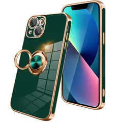 【新品】 KEHUALLE iPhone 13 ケース リング付き スマホケース いphone 13 カバー 耐衝撃 メッキ加工 TPU 携帯カバー 車載ホルダー対応 360度回転 多機能 スタンド機能 ストラップホール付き アイフォン 13 携帯ケース  0