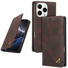 【新品】 UnivoColors 対応 手帳型 アイフォン 13 Pro Max ケース 高級合皮 スタンド機能 カード収納 マグネット式 TPUソフトカバー RFIDブロッキング カメラ保護 衝撃吸収 全面保護 衝撃吸収 おしゃれ カバー(ブラウン) 0