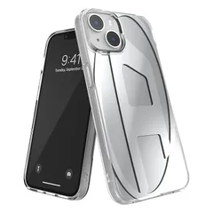 【新品】 DIESEL iPhone14ケース iPhone13ケース Dロゴ メタリックミラー ケース シルバー（ディーゼル iPhone 14 / iPhone 13 ケース ブランド ロゴ シルバー ） 0