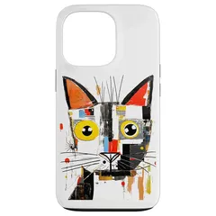 【新品】 iPhone 13 Pro カラフルな抽象的な猫のフェイスアート スマホケース 0