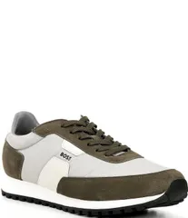 ヒューゴボス メンズ シューズ スニーカー カラーブロック Hugo Boss Mens Parkour Colorblock Sneakers Olive オリーブのサムネイル