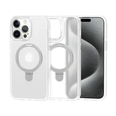 【新品】 MuZiF iPhone 13 Pro 用 ケース リング付き 半クリア 半透明 マット感 米軍規格 MagSafe対応 マグセーフ リングスタンド スタンド一体型ケース キックスタンド 薄型軽量 アイホン 13 Pro 用 スマホリング カバー 0