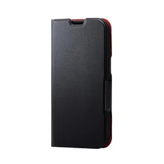 【新品】 エレコム iPhone 14 / 13 ケース カバー 手帳型 スリム 薄型 超軽量 カードポケット付き マグネット開閉 ブラック PM-A22APLFUBK 0