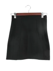 ザラ ZARA スカート ミニ ウエストジップ  無地 サイズMEX24 黒 QQQ