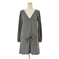 【Zadig&Voltaire】XMG3201F リボン ウールニット Vネック長袖ワンピース