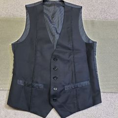 美品 Aquascutum 日本製 ネイビー ベスト 無地 R6 3ピース 毛 - メルカリ