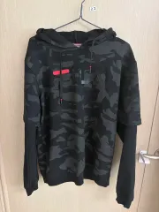 FILA フィラ ブラック カモフラ WHO フーディー Tシャツ 2XL