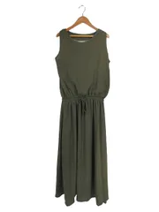 アンドサーチ And Search  ワンピース ノースリーブ 無地 ロング 裏地付き サイズM カーキ QQQ