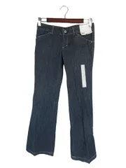 ユニクロ UNIQLO パンツ デニム ジーンズ ジーパン ロング フレア ストレッチ 伸縮 無地 ネイビー サイズ61 QQQ