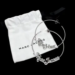 美品★MARC JACOBS マークジェイコブス フープピアス ロゴ シルバー 大ぶりレアのサムネイル