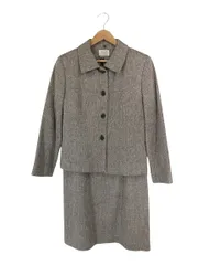 アリスバーリー Aylesbury 2点セット ジャケット 長袖 ボタン ノースリーブ ワンピース 無地 ブラウン系 ひざ丈 QQQ