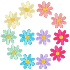 WATASHINO アイロン 花ワッペン アップリケ 4cm 12枚セット ミルキー6色 [ミルキー6色]