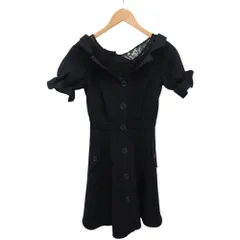 セシルマクビー CECIL McBEE ワンピース 半袖 レース襟 オフショルダー M 紺  ネイビー 17JO18 ■TC