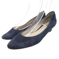 コールハーン COLE HAAN パンプス ラウンドトゥ ウェッジソール 7 1/2B 24.5cm 紺  ネイビー ■YHS9