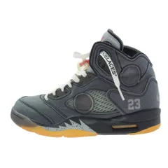 NIKE ナイキ CT8480-001 Off-White Air Jordan 5 Black Muslin Fire Red オフホワイト エアジョーダン5 ブラック モスリン ファイヤーレッド スニーカー 26.5cm【極上美品】【中古】