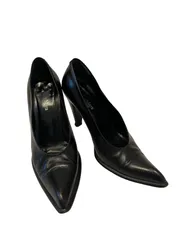  Max Mara マックスマーラ　ポインテッドトゥ　ハイヒール　ブラック　レディース　サイズ37 24cm【ZY7】のサムネイル