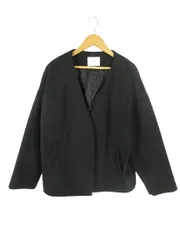 ディスコート Discoat ノーカラー ショート コート サイズ F 黒 QQQ