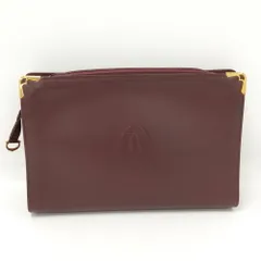 Cartier セカンドバッグ クラッチバッグ マストライン レザー ボルドー
