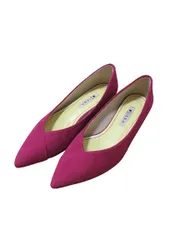 ダイアナ DIANA パンプス ローヒール ポインテッド トゥー 無地 スウェード サイズ23 ピンク QQQ