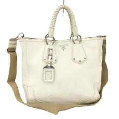 PRADA 2WAY トートバッグ ハンドバッグ レザー ホワイト