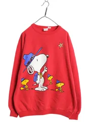 【お得なクーポン配布中!】 90s スヌーピー プリント スウェット メンズ レディース XL オールド オフィシャル キャラクター トレーナー 裏起毛 大きいサイズ ゆったり