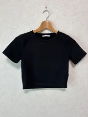 ザラ　ZARA　リブクロップド　Tシャツ　ブラックカラー　Sサイズ