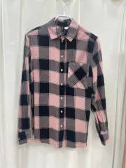 H&M(エイチアンドエム) ピンク ブラック CHECK シャツ
