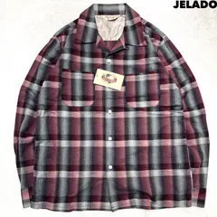 JELADO Westcoast Shirt 新品タグ付 ウエストコーストシャツ ワークシャツ オープンカラー 開襟 オンブレチェック ロングスリーブ 長袖 XLサイズ レッド 赤 ジェラードのサムネイル