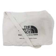 ザノースフェイス THE NORTH FACE ショルダーバッグ ミュゼットバッグ ロゴプリント キャンバス コットン アイボリー 黒 ブラック ■IBO93