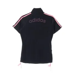 アディダス (WOMEN - S) コットン ポリ ベロア 半袖トラックジャージ