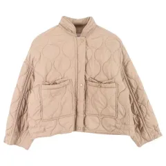 ザラ (WOMEN - M) ポリ キルティング クロップド ジャケット