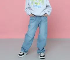 <新品> ジュニア 15号 ストレートワイドデニム 145-155