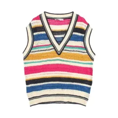 ZARA (MEN - M) ウールブレンド マルチカラー ニット ベスト