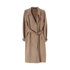 ザラ (WOMEN - M) スウェード ストラップ トレンチ コート