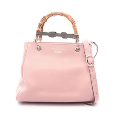グッチ GUCCI ハンドバッグ バンブー ショッパー スモール 2WAY 336032 ピンク レザー バンブー 2wayハンドバッグ レディース Used A
