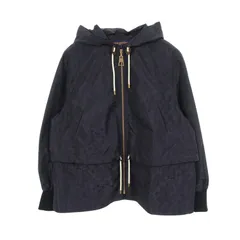 ルイ・ヴィトン LOUIS VUITTON ブルゾン モノグラム フード付き ネイビー シルク モノグラム ブルゾン レディース Used Aのサムネイル