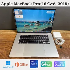 ［美品］Apple    MacBook Pro（16インチ, 2019）/ Core i9 / メモリ64GB / SSD512GB / Windows11 / Office2024 / CJ798